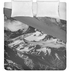 Black And White Andes Mountains Aerial View, Chile Duvet Cover Double Side (king Size) by dflcprintsclothing