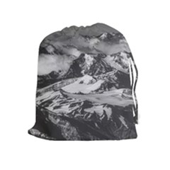 Black And White Andes Mountains Aerial View, Chile Drawstring Pouch (xl) by dflcprintsclothing