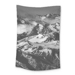 Black And White Andes Mountains Aerial View, Chile Small Tapestry by dflcprintsclothing