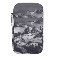 Black And White Andes Mountains Aerial View, Chile Waist Pouch (small) by dflcprintsclothing