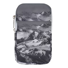 Black And White Andes Mountains Aerial View, Chile Waist Pouch (large) by dflcprintsclothing