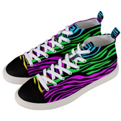 Colorful Zebra Men s Mid-top Canvas Sneakers by Angelandspot