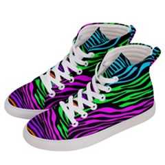 Colorful Zebra Men s Hi-top Skate Sneakers by Angelandspot