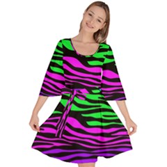 Colorful Zebra Velour Kimono Dress by Angelandspot