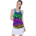 Colorful Zebra Racer Back Mesh Tank Top View1