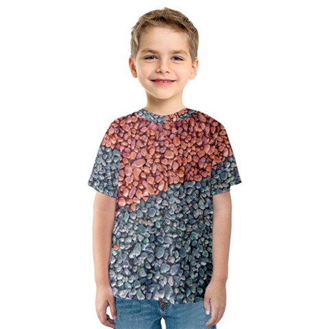 Gravel Print Pattern Texture Kids  Sport Mesh Tee by dflcprintsclothing