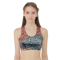 Gravel Print Pattern Texture Sports Bra With Border by dflcprintsclothing