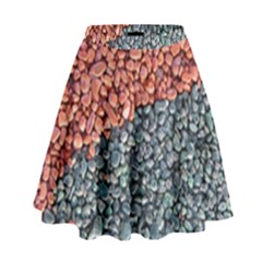 Gravel Print Pattern Texture High Waist Skirt by dflcprintsclothing