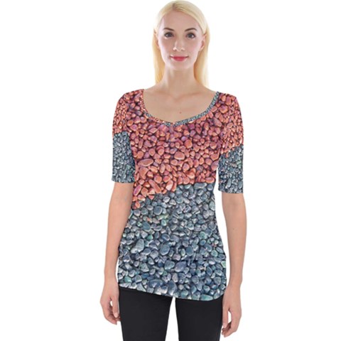 Gravel Print Pattern Texture Wide Neckline Tee by dflcprintsclothing