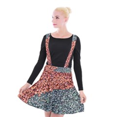 Gravel Print Pattern Texture Suspender Skater Skirt