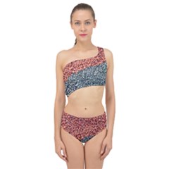 Gravel Print Pattern Texture Spliced Up Two Piece Swimsuit