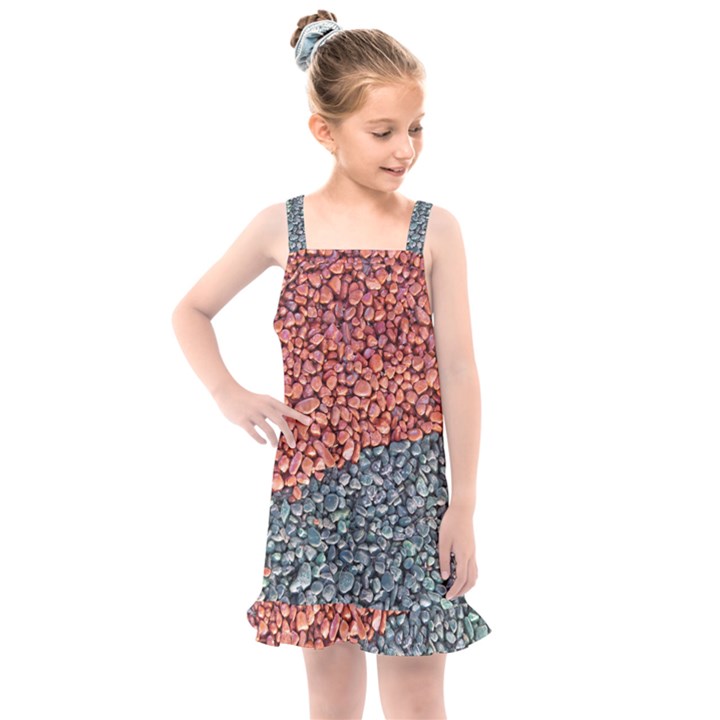 Gravel Print Pattern Texture Kids  Overall Dress