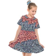 Gravel Print Pattern Texture Kids  Short Sleeve Shirt Dress