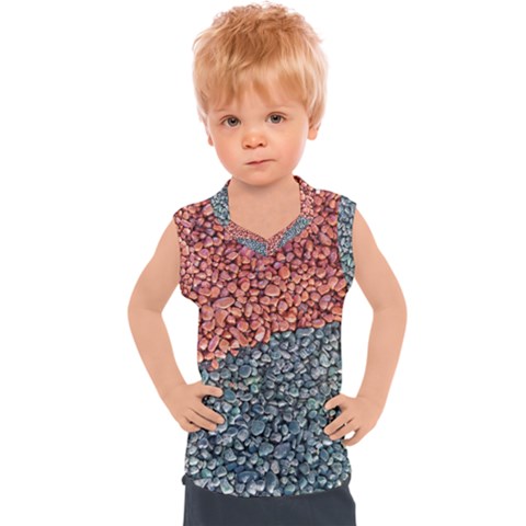 Gravel Print Pattern Texture Kids  Sport Tank Top by dflcprintsclothing