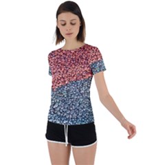 Gravel Print Pattern Texture Back Circle Cutout Sports Tee