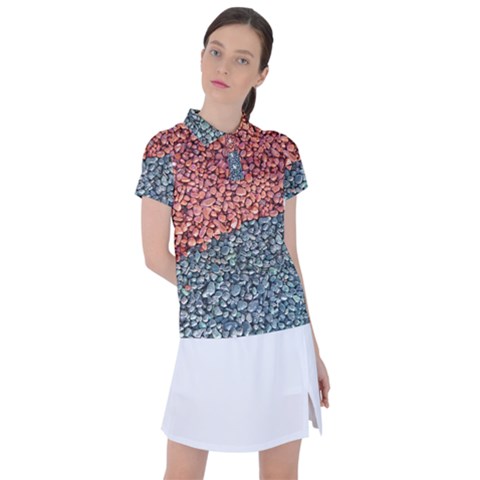 Gravel Print Pattern Texture Women s Polo Tee by dflcprintsclothing