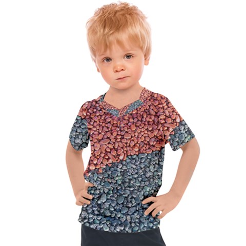 Gravel Print Pattern Texture Kids  Sports Tee by dflcprintsclothing