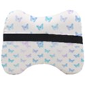 Light Blue Pink Butterflies Pattern Head Support Cushion View2