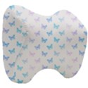 Light Blue Pink Butterflies Pattern Head Support Cushion View3