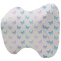 Light Blue Pink Butterflies Pattern Head Support Cushion View4