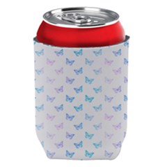 Light Blue Pink Butterflies Pattern Can Holder by SpinnyChairDesigns