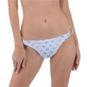 Light Blue Pink Butterflies Pattern Ring Detail Bikini Bottom View1