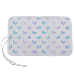 Light Blue Pink Butterflies Pattern Pen Storage Case (s) by SpinnyChairDesigns