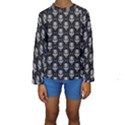 Grey Aliens Extraterrestrials UFO Faces Kids  Long Sleeve Swimwear View1