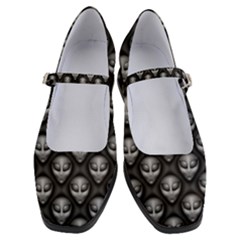 Grey Aliens Extraterrestrials Ufo Faces Women s Mary Jane Shoes