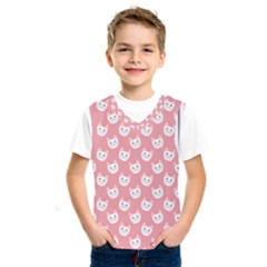 Cute Cat Faces White And Pink Kids  Sportswear by SpinnyChairDesigns