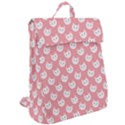 Cute Cat Faces White and Pink Flap Top Backpack View2