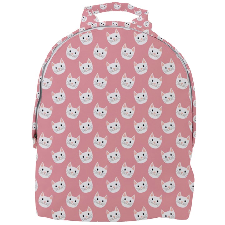 Cute Cat Faces White and Pink Mini Full Print Backpack