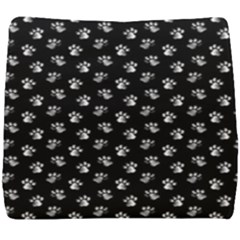 Cat Dog Animal Paw Prints Black And White Seat Cushion by SpinnyChairDesigns