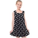 Cat Dog Animal Paw Prints Black and White Kids  Cross Back Dress View1