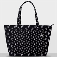 Cat Dog Animal Paw Prints Black And White Back Pocket Shoulder Bag  by SpinnyChairDesigns