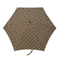 Cat Dog Animal Paw Prints Pattern Brown Black Mini Folding Umbrellas by SpinnyChairDesigns