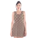 Cat Dog Animal Paw Prints Pattern Brown Black Scoop Neck Skater Dress View1