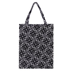 Black And White Decorative Design Pattern Classic Tote Bag by SpinnyChairDesigns