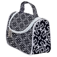 Black And White Decorative Design Pattern Satchel Handbag by SpinnyChairDesigns