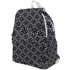 Black And White Decorative Design Pattern Top Flap Backpack by SpinnyChairDesigns