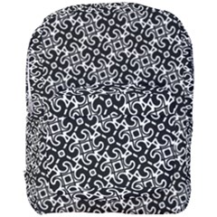 Black And White Decorative Design Pattern Full Print Backpack by SpinnyChairDesigns