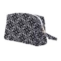 Black and White Decorative Design Pattern Wristlet Pouch Bag (Medium) View2