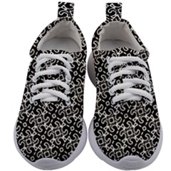 Black And White Decorative Design Pattern Kids Athletic Shoes by SpinnyChairDesigns