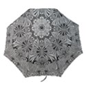 Abstract Art Black and White Floral Intricate Pattern Folding Umbrellas View1