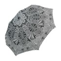 Abstract Art Black and White Floral Intricate Pattern Folding Umbrellas View2