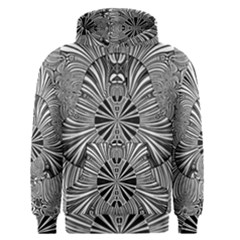 Abstract Art Black And White Floral Intricate Pattern Men s Core Hoodie by SpinnyChairDesigns