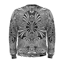 Abstract Art Black And White Floral Intricate Pattern Men s Sweatshirt by SpinnyChairDesigns