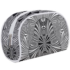 Abstract Art Black And White Floral Intricate Pattern Makeup Case (large) by SpinnyChairDesigns