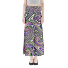 Abstract Art Purple Swirls Pattern Full Length Maxi Skirt by SpinnyChairDesigns