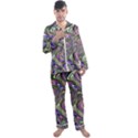 Abstract Art Purple Swirls Pattern Men s Long Sleeve Satin Pyjamas Set View1